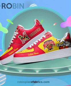 Maryland Terrapins Mascot Logo NCAA Custom Name Air Force 1 AF1 Shoes Maryland Terrapins Mascot Logo NCAA Custom Name Air Force 1 AF1 Shoes