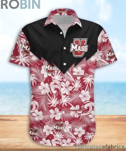 Massachusetts Minutemen NCAA Tropical Seamless Casual Button Down Shirts