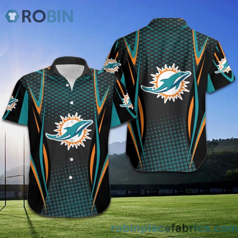 Miami Dolphins NFL American Football Short Sleeve Button Down Hawaiian Shirt