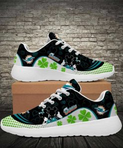 Miami Dolphins Running Shoes Mickey Four Leaf Clovers