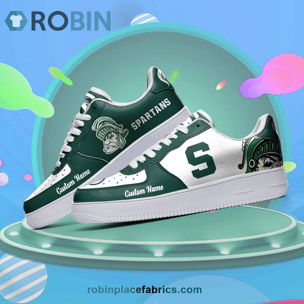 Michigan State Spartans Mascot Logo NCAA Custom Name Air Force 1 AF1 ...