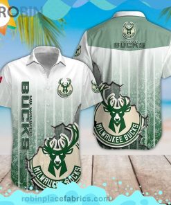 Milwaukee Bucks Nba Short Sleeve Button Down Hawaiian Shirt