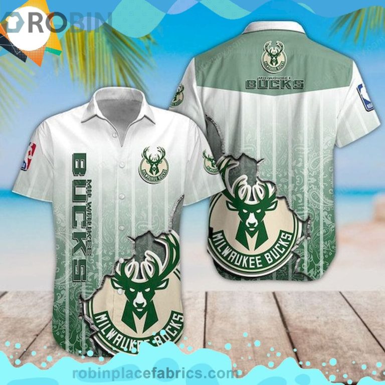 Milwaukee Bucks Nba Short Sleeve Button Down Hawaiian Shirt