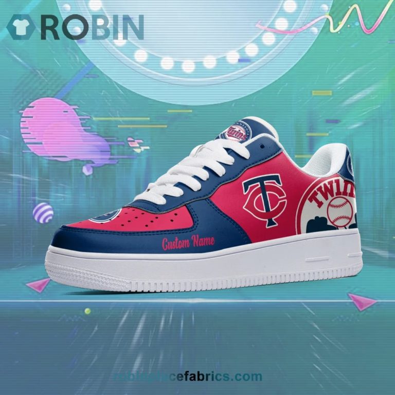 Minnesota Twins Mascot Logo MLB Custom Name Air Force 1 AF1 Shoes