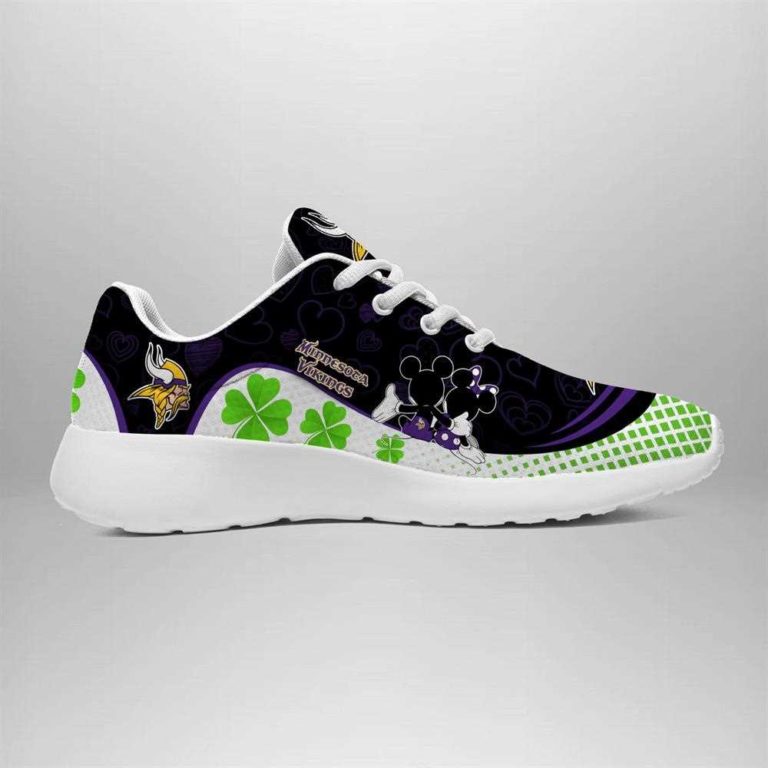 Minnesota Vikings Running Shoes Mickey Four Leaf Clovers