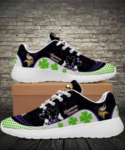 Minnesota Vikings Running Shoes Mickey Four Leaf Clovers