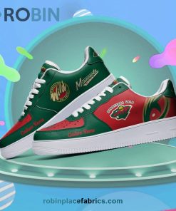 Minnesota Wild Mascot Logo NHL Custom Name Air Force 1 AF1 Shoes