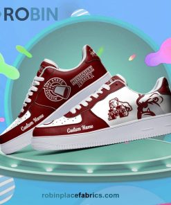 Mississippi State Bulldogs Mascot Logo NCAA Custom Name Air Force 1 AF1 Shoes