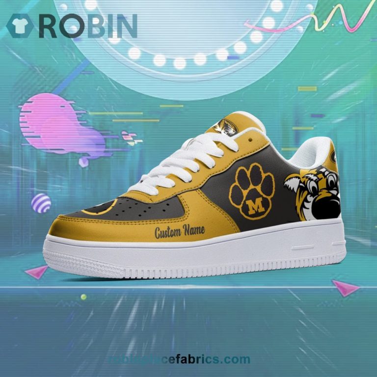 Missouri Tigers Mascot Logo NCAA Custom Name Air Force 1 AF1 Shoes