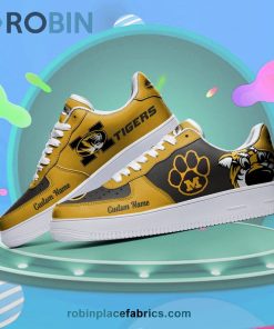 Missouri Tigers Mascot Logo NCAA Custom Name Air Force 1 AF1 Shoes