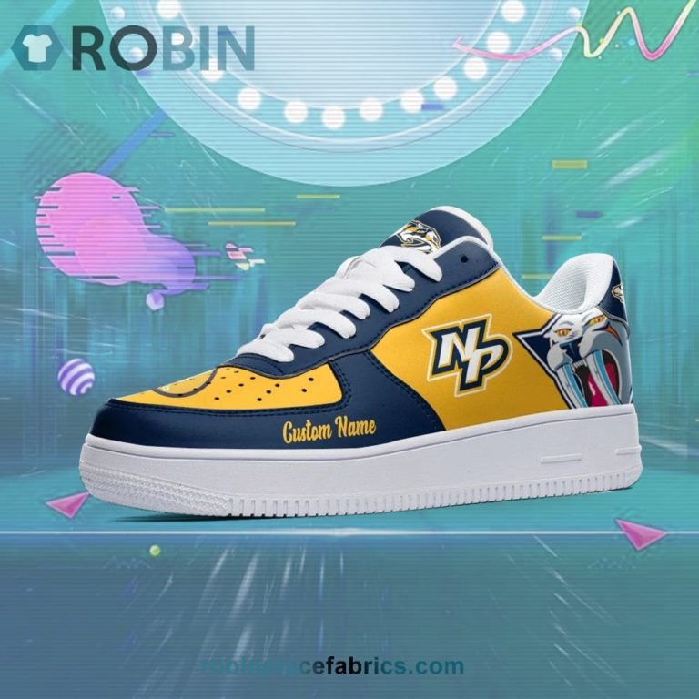 Nashville Predators Mascot Logo NHL Custom Name Air Force 1 AF1 Shoes