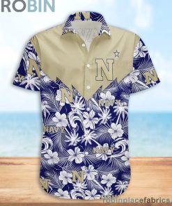 Navy Midshipmen NCAA Tropical Seamless Casual Button Down Shirts