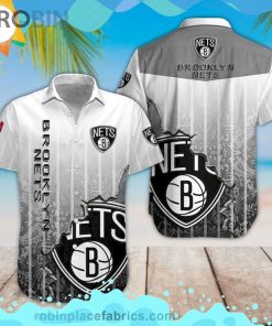 Nba Brooklyn Nets Short Sleeve Button Down Hawaiian Shirt