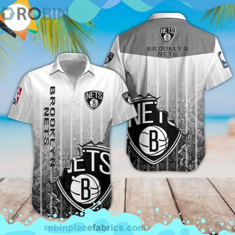 Nba Brooklyn Nets Short Sleeve Button Down Hawaiian Shirt
