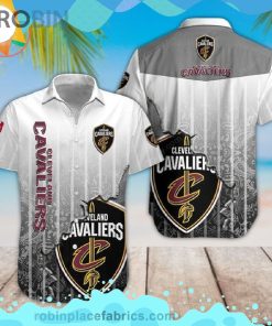 Nba Cleveland Cavaliers Short Sleeve Button Down Hawaiian Shirt