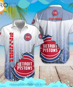 Nba Detroit Pistons Short Sleeve Button Down Hawaiian Shirt
