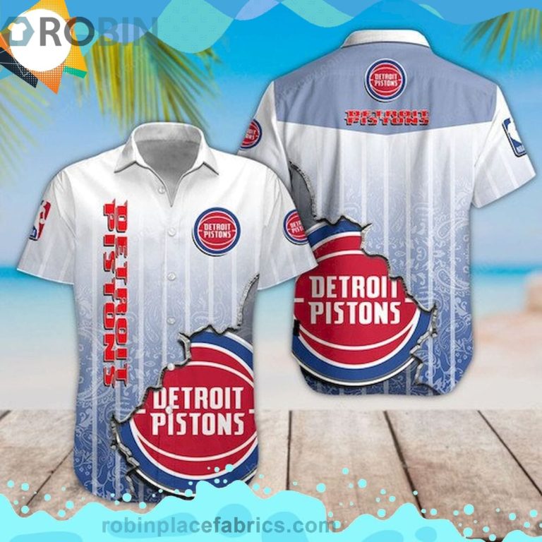 Nba Detroit Pistons Short Sleeve Button Down Hawaiian Shirt