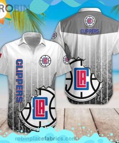 Nba Los Angeles Clippers Short Sleeve Button Down Hawaiian Shirt