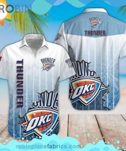 Nba Oklahoma City Thunder Short Sleeve Button Down Hawaiian Shirt