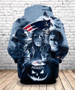 New England Patriots Hoodies All Over Print Halloween Horror Night Sweatshirt Pullover
