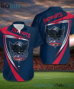 New England Patriots NFL Skull American Football Short Sleeve Button Down Hawaiian Shirt