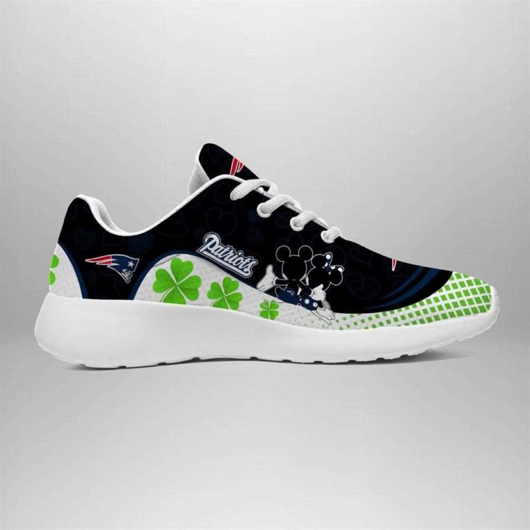 New England Patriots Running Shoes Mickey Four Leaf Clovers