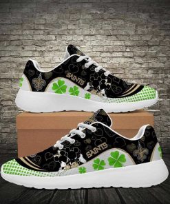 New Orleans Saints Running Shoes Mickey Four Leaf Clovers New Orleans Saints Running Shoes Mickey Four Leaf Clovers