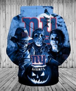 New York Giants Hoodies All Over Print Halloween Horror Night Sweatshirt Pullover
