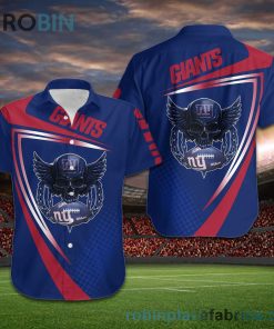 New York Giants NFL Skull American Football Short Sleeve Button Down Hawaiian Shirt