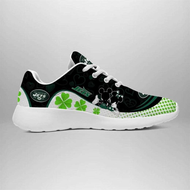 New York Jets Running Shoes Mickey Four Leaf Clovers