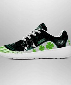 New York Jets Running Shoes Mickey Four Leaf Clovers