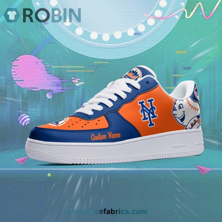 New York Mets Mascot Logo MLB Custom Name Air Force 1 AF1 Shoes