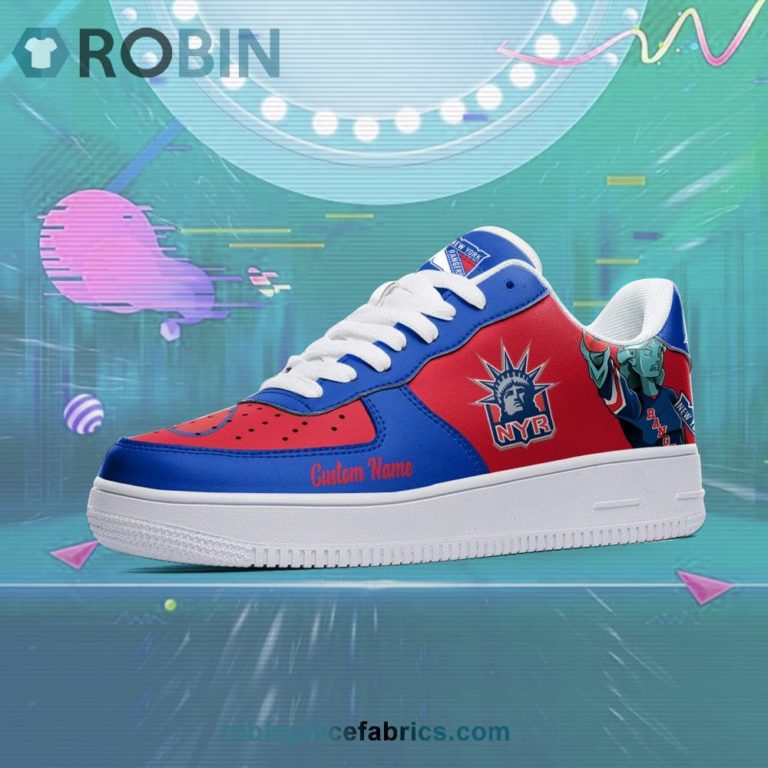 New York Rangers Mascot Logo NHL Custom Name Air Force 1 AF1 Shoes