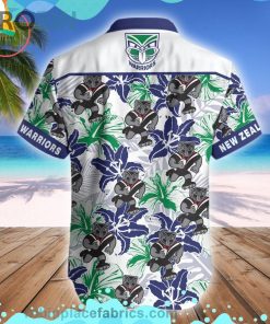 New Zealand Warriors Mascot Short Sleeve Button Down Hawaiian Shirt