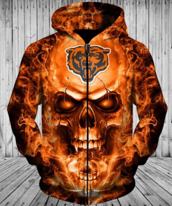 NFL Hoodies All Over Print Skull Chicago Bears Hoodies Zip Up, Pullover NFL Hoodies All Over Print Skull Chicago Bears Hoodies Zip Up, Pullover