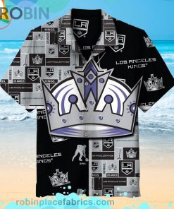 Nhl Los Angeles Kings Short Sleeve Button Down Hawaiian Shirt
