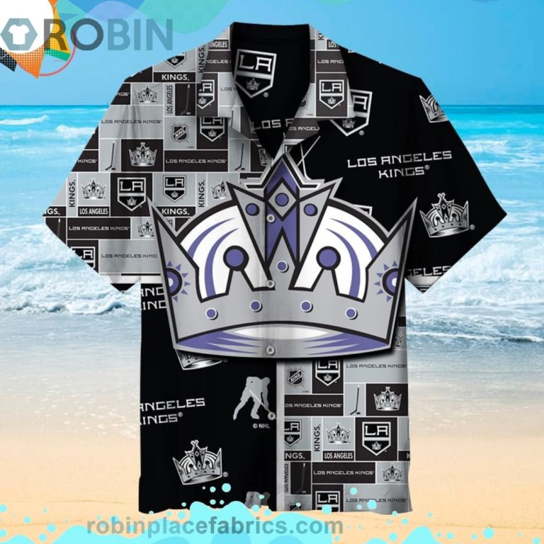 Nhl Los Angeles Kings Short Sleeve Button Down Hawaiian Shirt