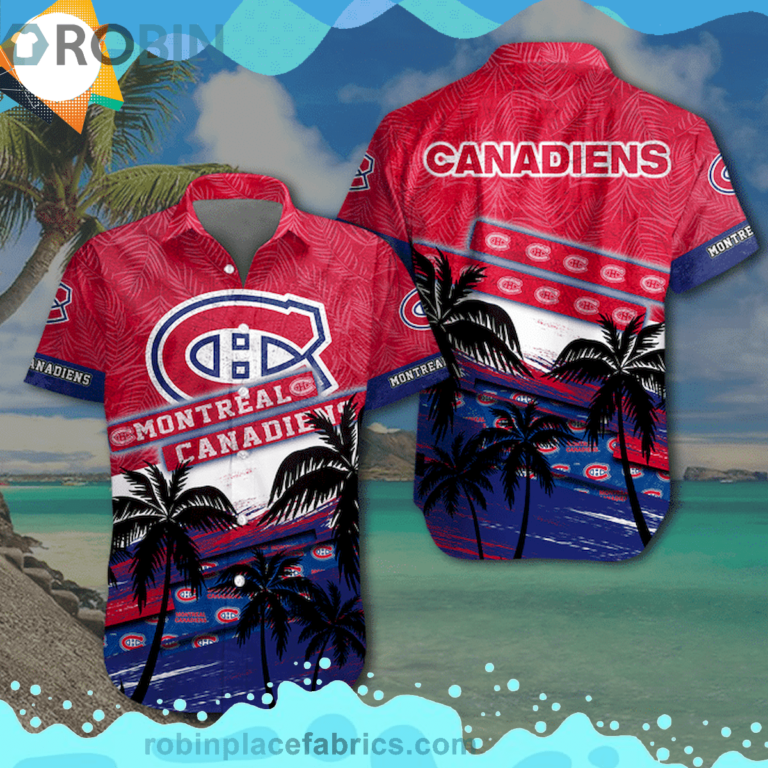 Nhl Montreal Canadiens Short Sleeve Button Down Hawaiian Shirt