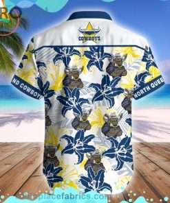North Queensland Cowboys Mascot Short Sleeve Button Down Hawaiian Shirt