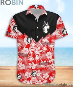 Northeastern Huskies NCAA Tropical Seamless Casual Button Down Shirts
