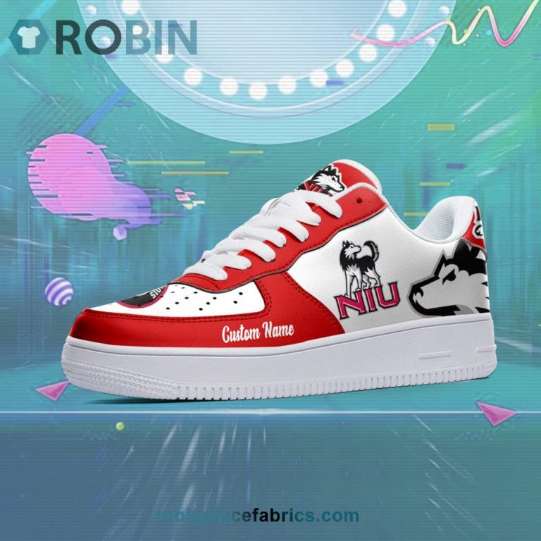 Northern Illinois Huskies Mascot Logo NCAA Custom Name Air Force 1 AF1 Shoes