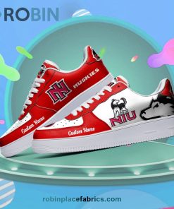 Northern Illinois Huskies Mascot Logo NCAA Custom Name Air Force 1 AF1 Shoes
