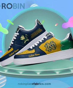 Notre Dame Fighting Irish Mascot Logo NCAA Custom Name Air Force 1 AF1 Shoes