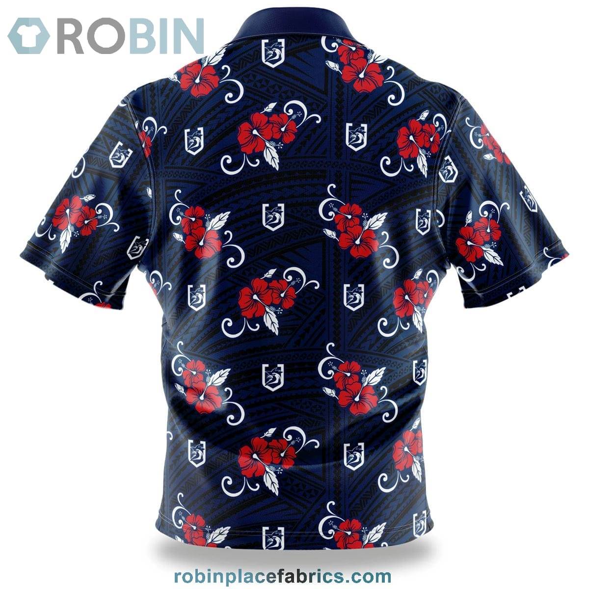 NRL Roosters Tribal Button Up Shirt - RobinPlaceFabrics