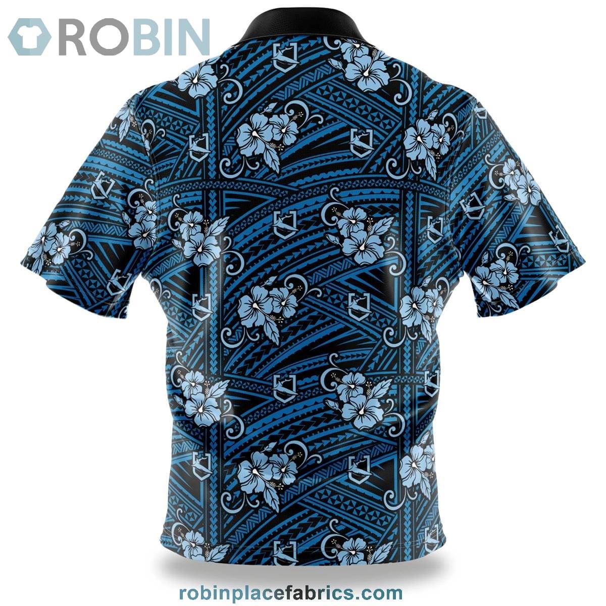 NRL Sharks Tribal Button Up Shirt - RobinPlaceFabrics