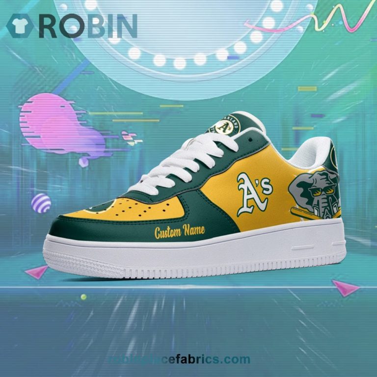 Oakland Athletics Mascot Logo MLB Custom Name Air Force 1 AF1 Shoes