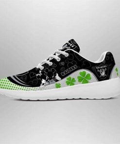 Oakland Raiders Running Shoes Mickey Four Leaf Clovers