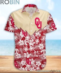 Oklahoma Sooners NCAA Tropical Seamless Casual Button Down Shirts