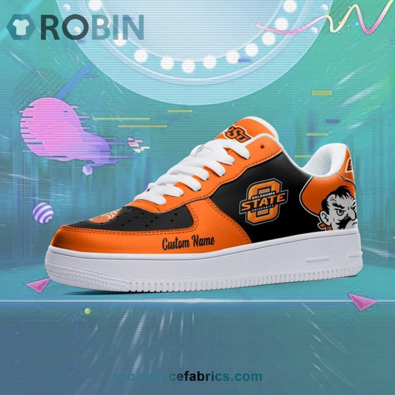 Oklahoma State Cowboys Mascot Logo NCAA Custom Name Air Force 1 AF1 Shoes