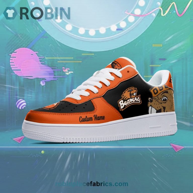 Oregon State Beavers Mascot Logo NCAA Custom Name Air Force 1 AF1 Shoes